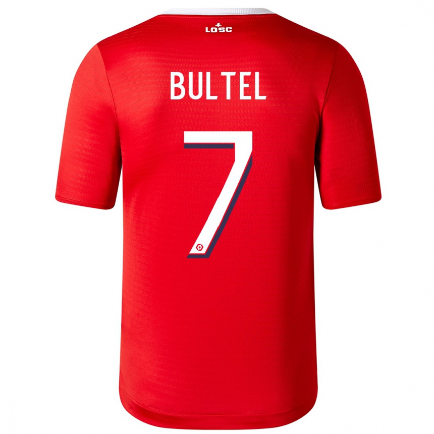 Kids Football Ludivine Bultel #7 Red Home Jersey 2023/24 T-Shirt