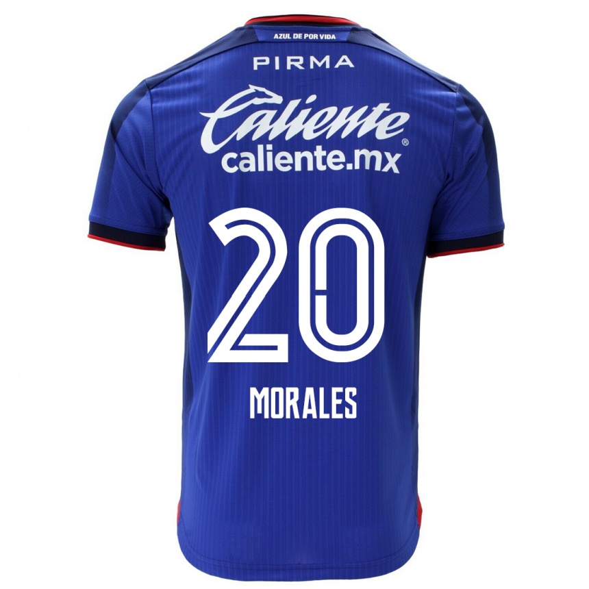 Kids Football Iván Morales #20 Blue Home Jersey 2023/24 T-Shirt