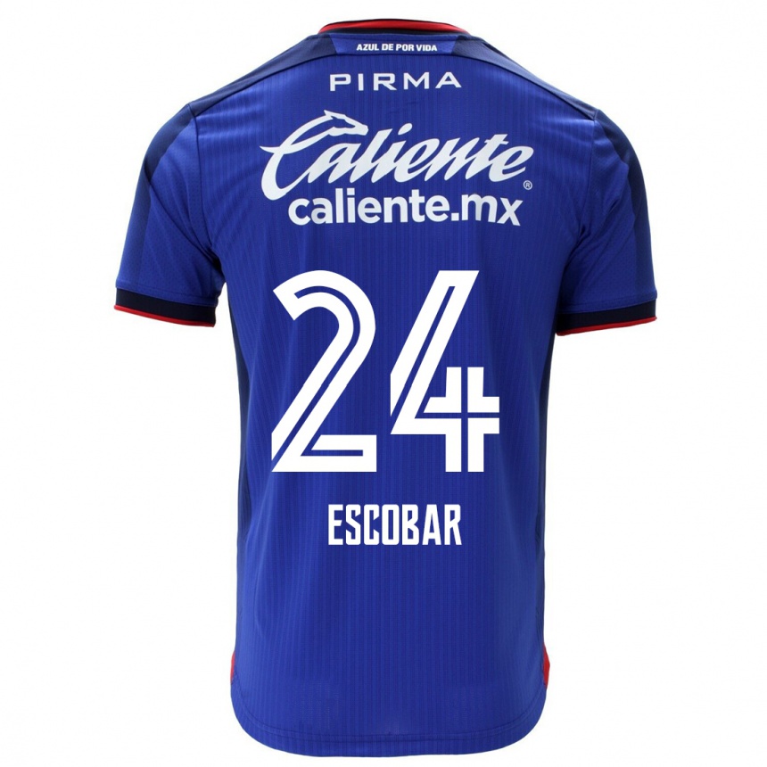 Kids Football Juan Escobar #24 Blue Home Jersey 2023/24 T-Shirt