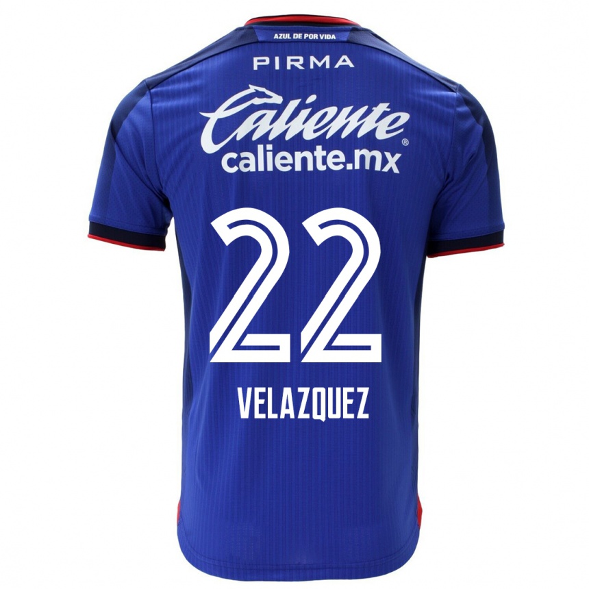 Kids Football Hireri Velazquez #22 Blue Home Jersey 2023/24 T-Shirt