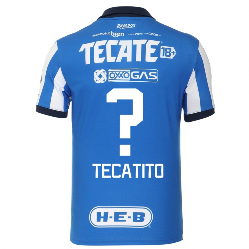 Kids Football Tecatito #0 Blue White Home Jersey 2023/24 T-Shirt