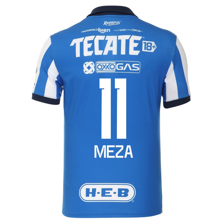 Kids Football Maximiliano Meza #11 Blue White Home Jersey 2023/24 T-Shirt