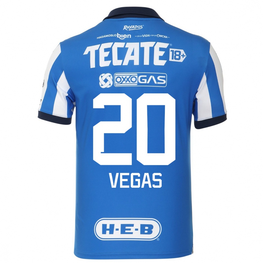 Kids Football Sebastián Vegas #20 Blue White Home Jersey 2023/24 T-Shirt