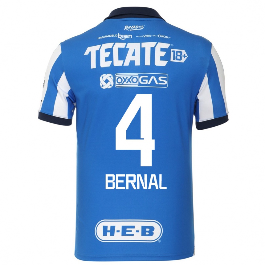 Kids Football Rebeca Bernal #4 Blue White Home Jersey 2023/24 T-Shirt
