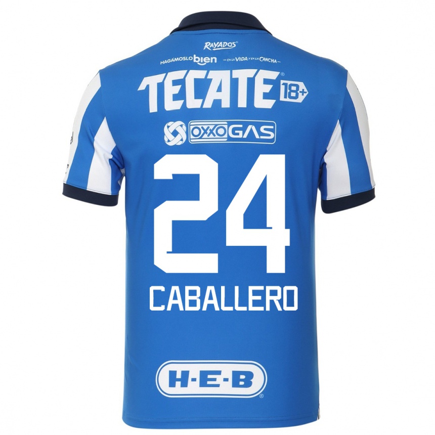 Kids Football Mariana Caballero #24 Blue White Home Jersey 2023/24 T-Shirt