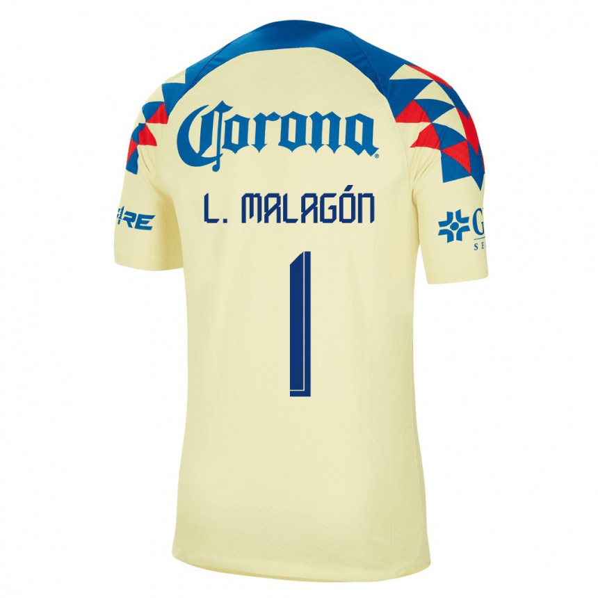 Kids Football Luis Malagón #1 Yellow Home Jersey 2023/24 T-Shirt
