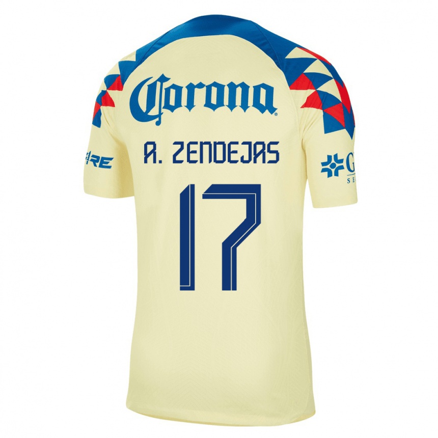 Kids Football Álex Zendejas #17 Yellow Home Jersey 2023/24 T-Shirt
