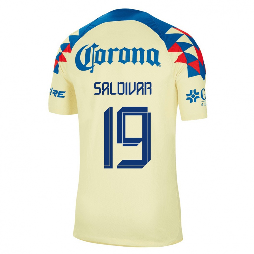 Kids Football Montserrat Saldivar #19 Yellow Home Jersey 2023/24 T-Shirt