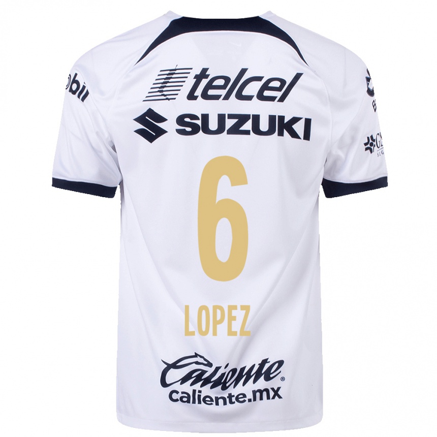 Kids Football Nathalia Lopez #6 White Home Jersey 2023/24 T-Shirt