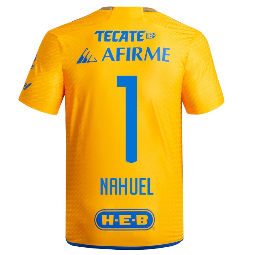 Kids Football Nahuel Guzmán #1 Yellow Home Jersey 2023/24 T-Shirt