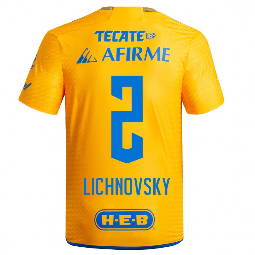 Kids Football Igor Lichnovsky #2 Yellow Home Jersey 2023/24 T-Shirt