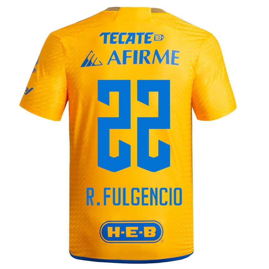 Kids Football Raymundo Fulgencio #22 Yellow Home Jersey 2023/24 T-Shirt