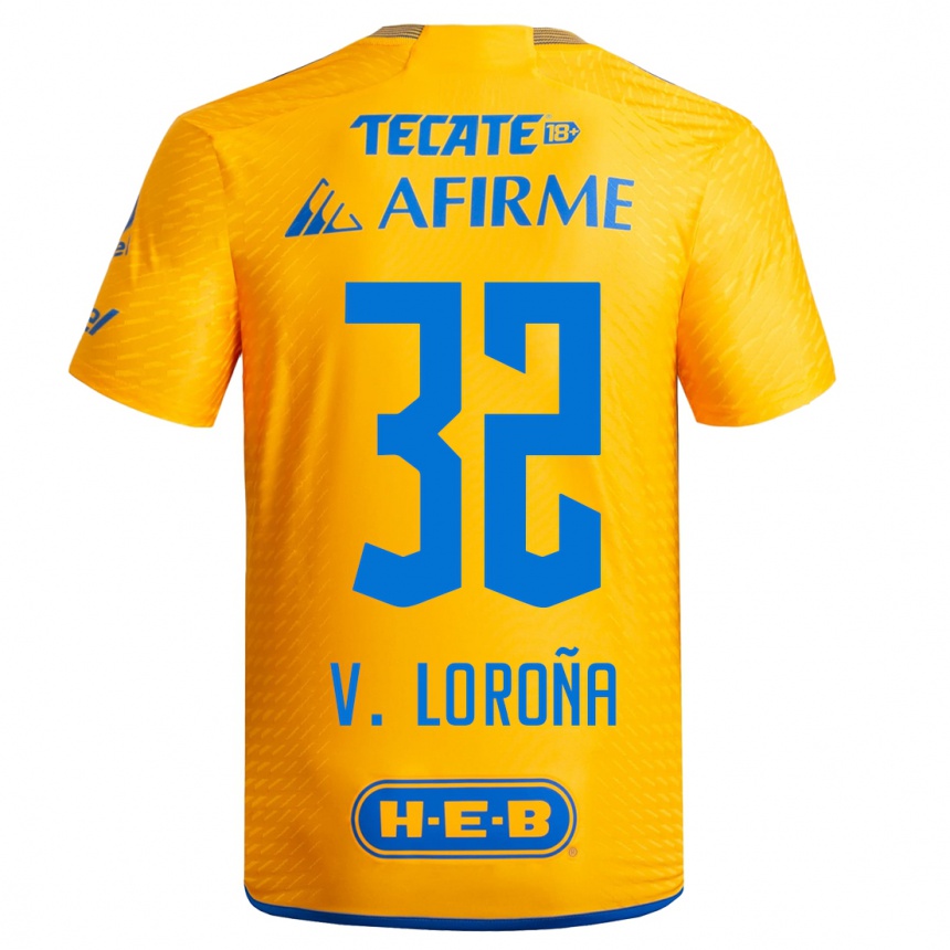 Kids Football Vladimir Loroña #32 Yellow Home Jersey 2023/24 T-Shirt