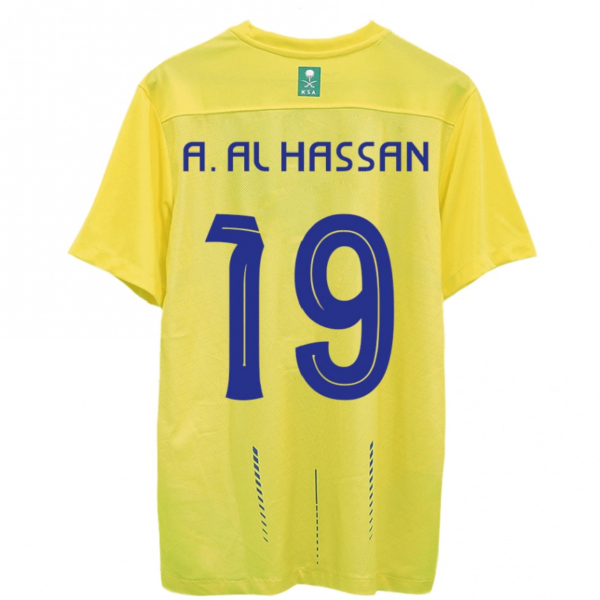 Kids  Ali Al-Hassan #19 Yellow Home Jersey 2023/24 T-Shirt