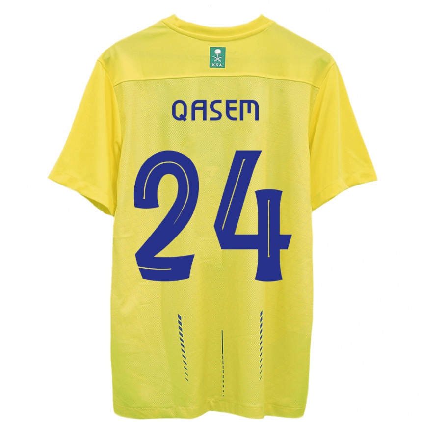 Kids  Mohammed Qasem #24 Yellow Home Jersey 2023/24 T-Shirt