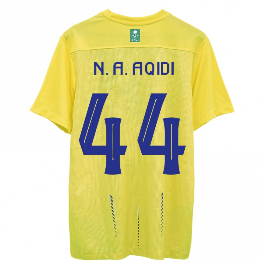 Kids  Nawaf Al-Aqidi #44 Yellow Home Jersey 2023/24 T-Shirt