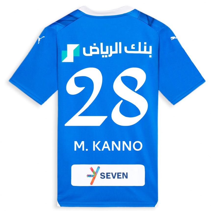 Kids  Mohamed Kanno #28 Blue Home Jersey 2023/24 T-Shirt