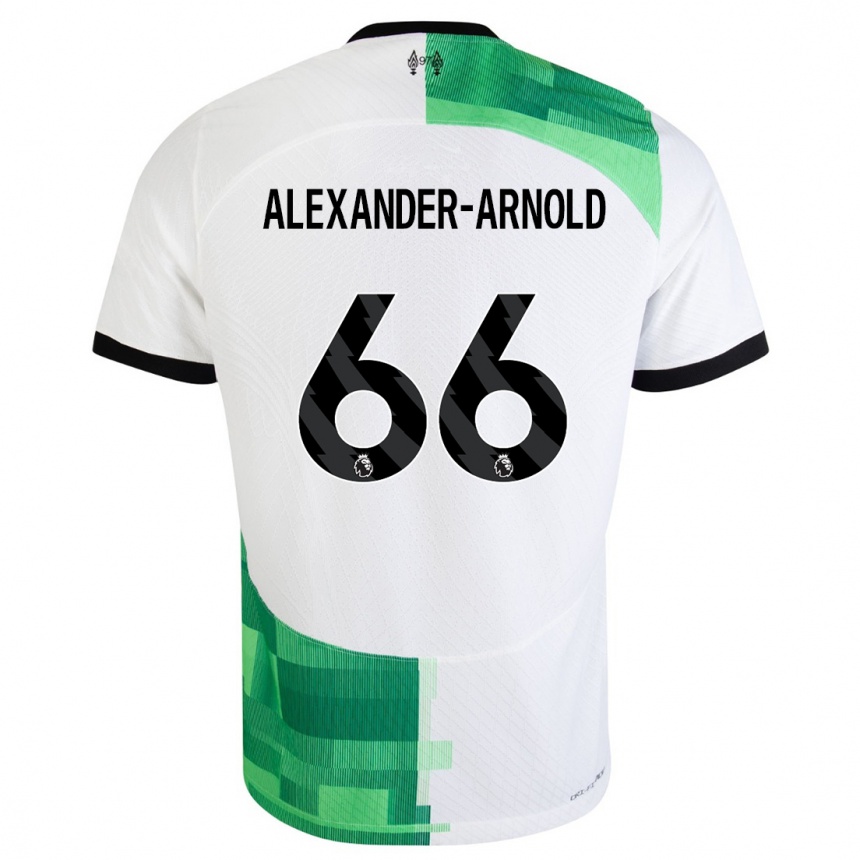 Kids  Trent Alexander-Arnold #66 White Green Away Jersey 2023/24 T-Shirt