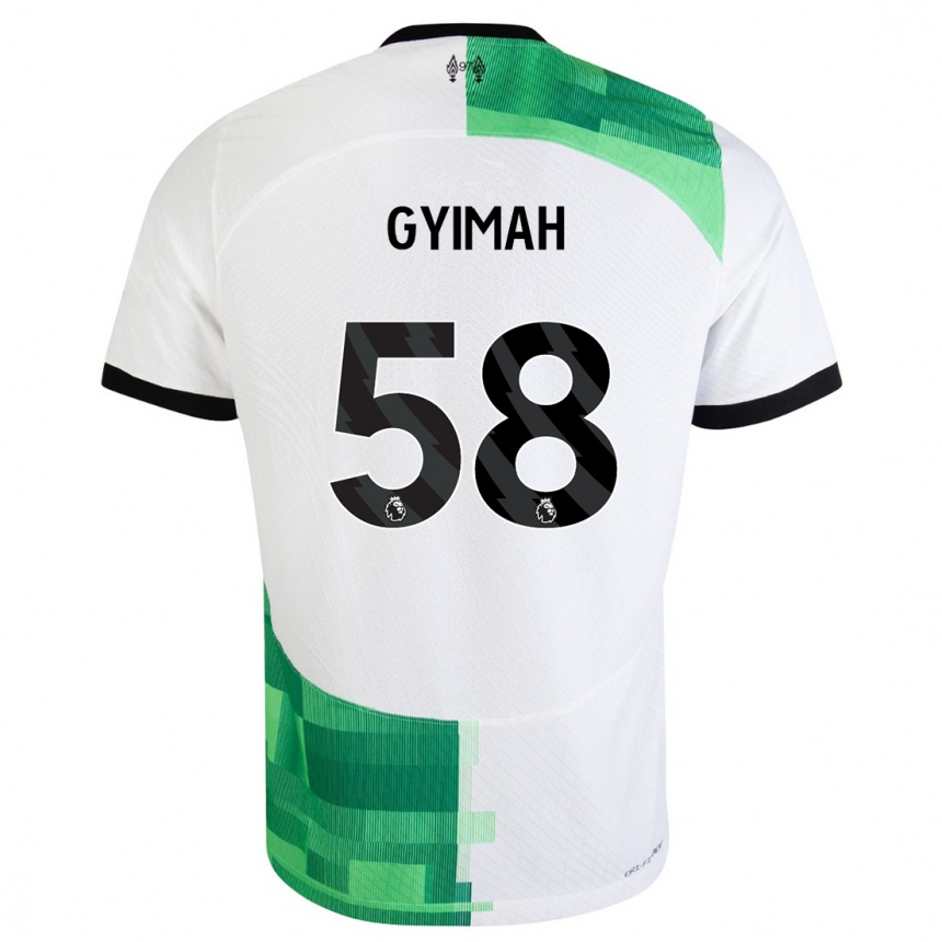 Kids  Francis Gyimah #58 White Green Away Jersey 2023/24 T-Shirt