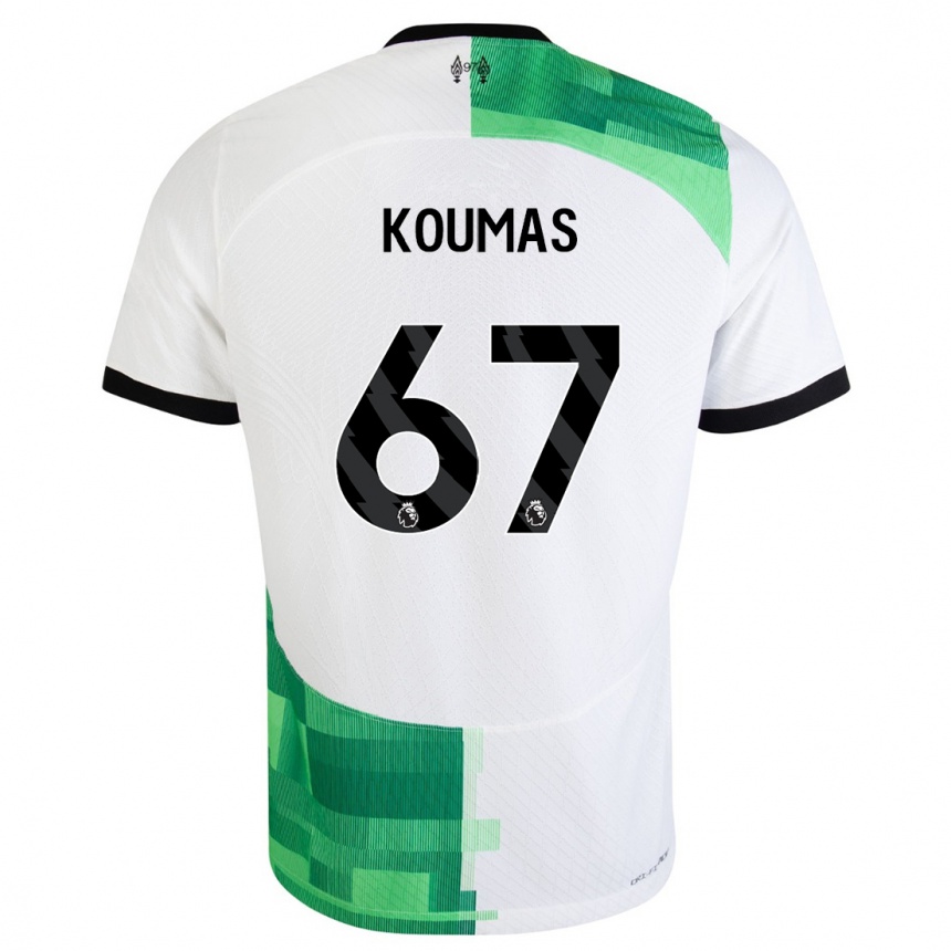 Kids  Lewis Koumas #67 White Green Away Jersey 2023/24 T-Shirt