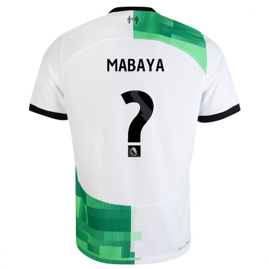 Kids  Isaac Mabaya #0 White Green Away Jersey 2023/24 T-Shirt