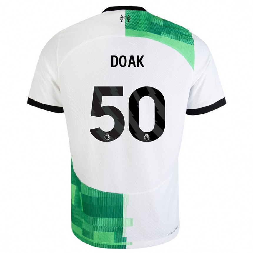 Kids  Ben Doak #50 White Green Away Jersey 2023/24 T-Shirt