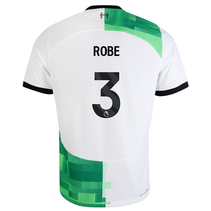 Kids  Leighanne Robe #3 White Green Away Jersey 2023/24 T-Shirt