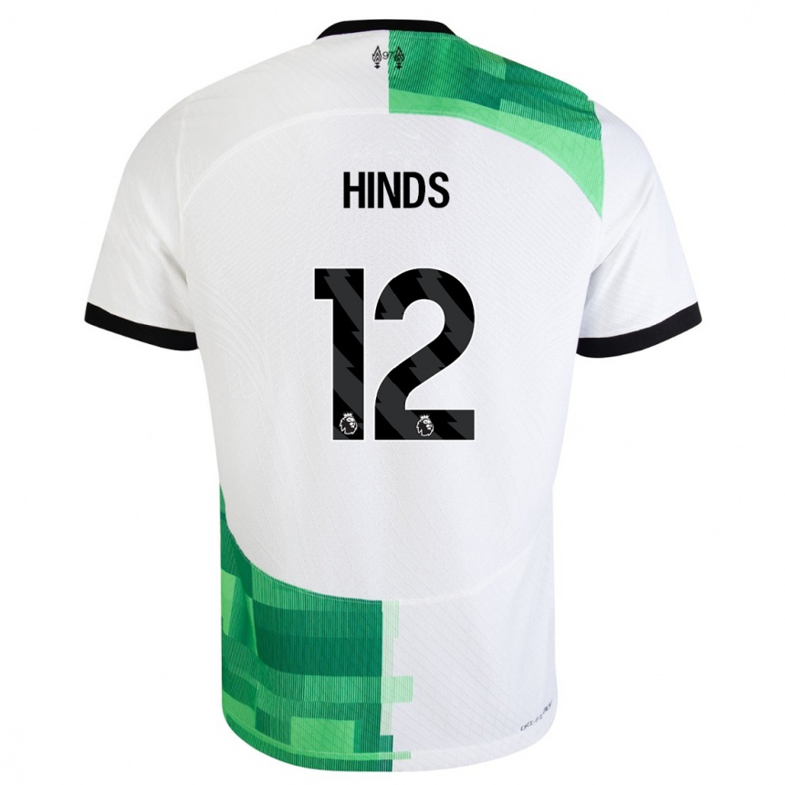 Kids  Taylor Hinds #12 White Green Away Jersey 2023/24 T-Shirt