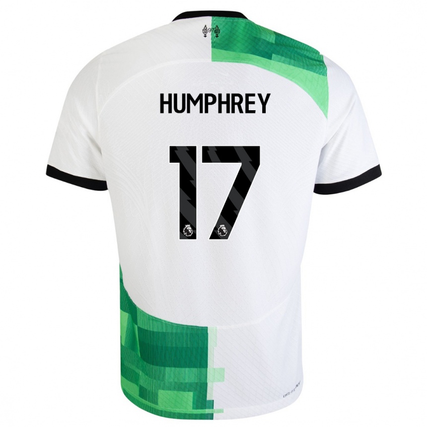 Kids  Carla Humphrey #17 White Green Away Jersey 2023/24 T-Shirt