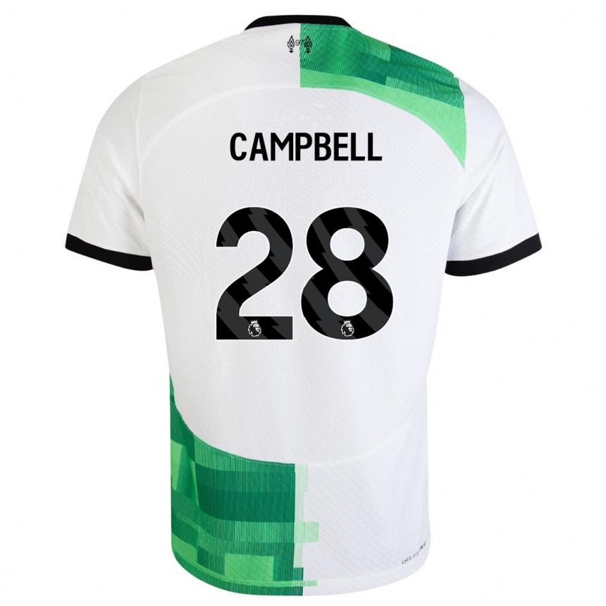 Kids  Megan Campbell #28 White Green Away Jersey 2023/24 T-Shirt