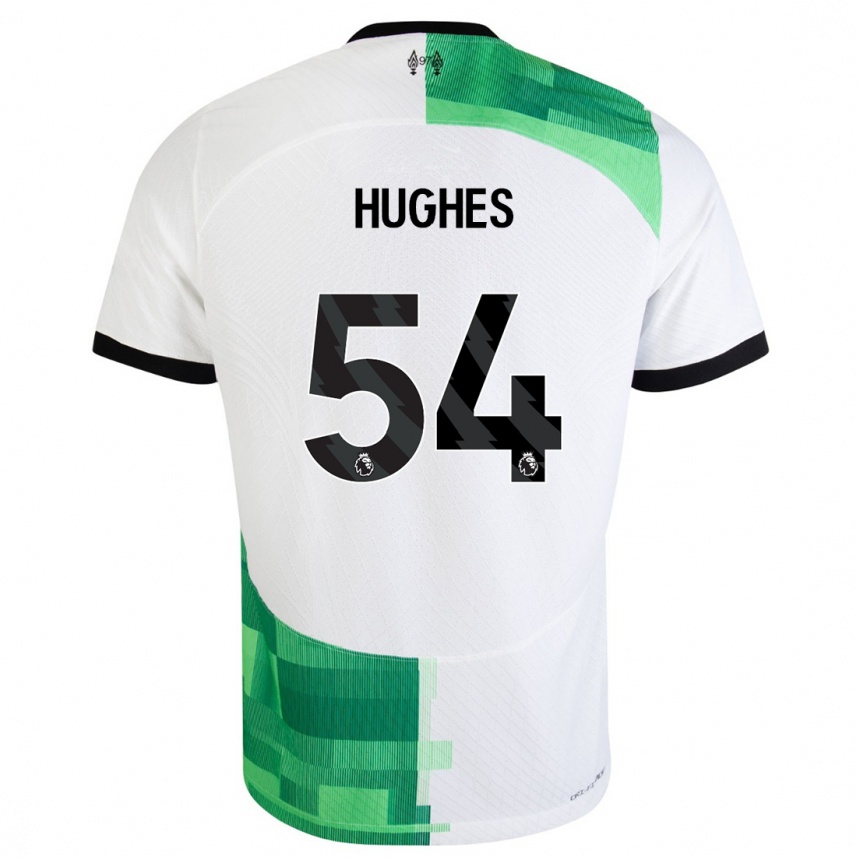 Kids  Liam Hughes #54 White Green Away Jersey 2023/24 T-Shirt