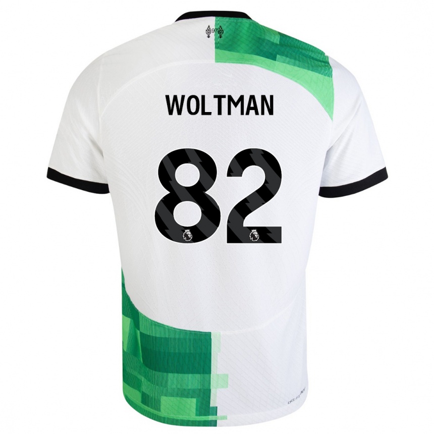 Kids  Max Woltman #82 White Green Away Jersey 2023/24 T-Shirt