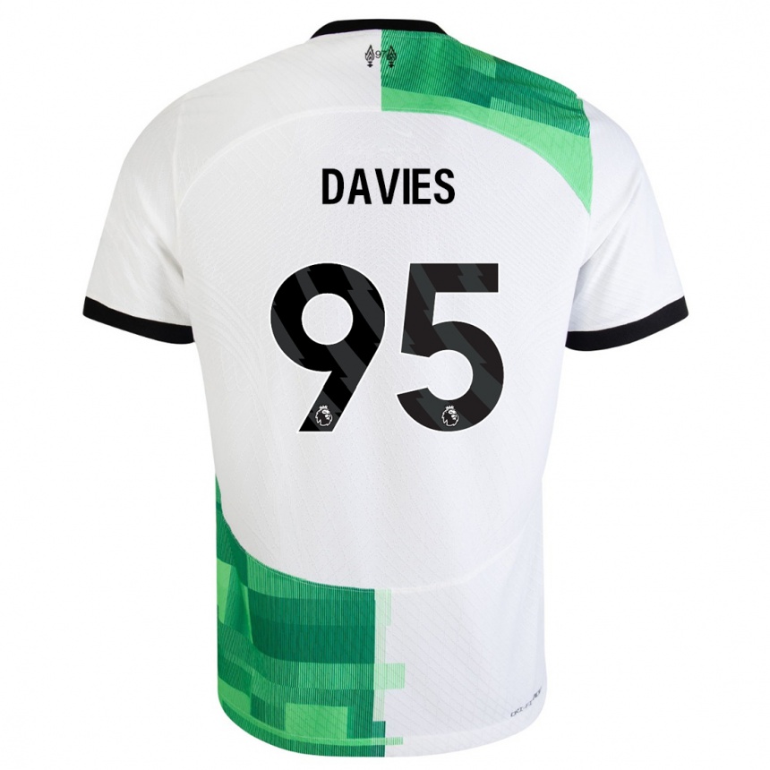 Kids  Harvey Davies #95 White Green Away Jersey 2023/24 T-Shirt