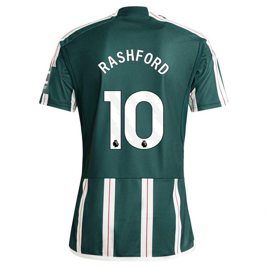 Kids  Marcus Rashford #10 Dark Green Away Jersey 2023/24 T-Shirt