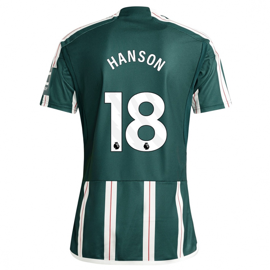 Kids  Kirsty Hanson #18 Dark Green Away Jersey 2023/24 T-Shirt