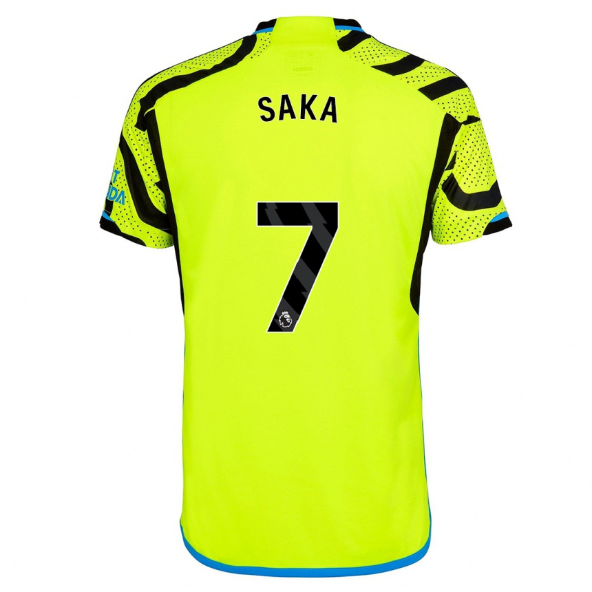 Kids  Bukayo Saka #7 Yellow Away Jersey 2023/24 T-Shirt