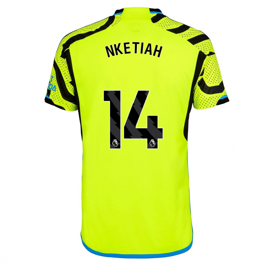 Kids  Eddie Nketiah #14 Yellow Away Jersey 2023/24 T-Shirt