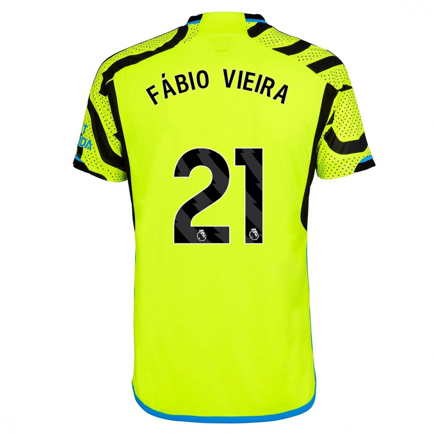 Kids  Fabio Vieira #21 Yellow Away Jersey 2023/24 T-Shirt