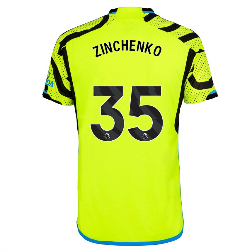 Kids  Oleksandr Zinchenko #35 Yellow Away Jersey 2023/24 T-Shirt