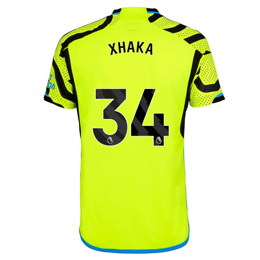 Kids  Granit Xhaka #34 Yellow Away Jersey 2023/24 T-Shirt