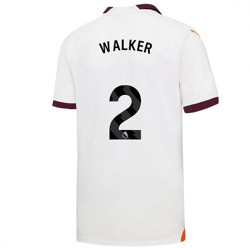 Kids  Kyle Walker #2 White Away Jersey 2023/24 T-Shirt