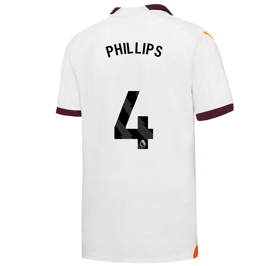 Kids  Kalvin Phillips #4 White Away Jersey 2023/24 T-Shirt