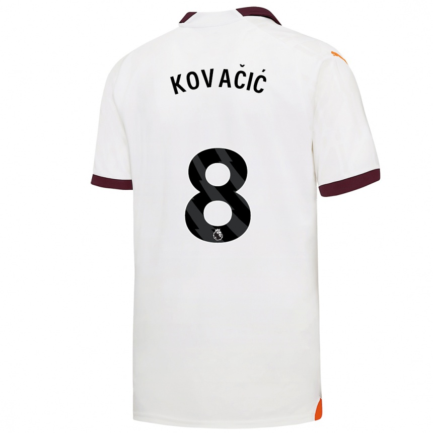 Kids  Mateo Kovacic #8 White Away Jersey 2023/24 T-Shirt