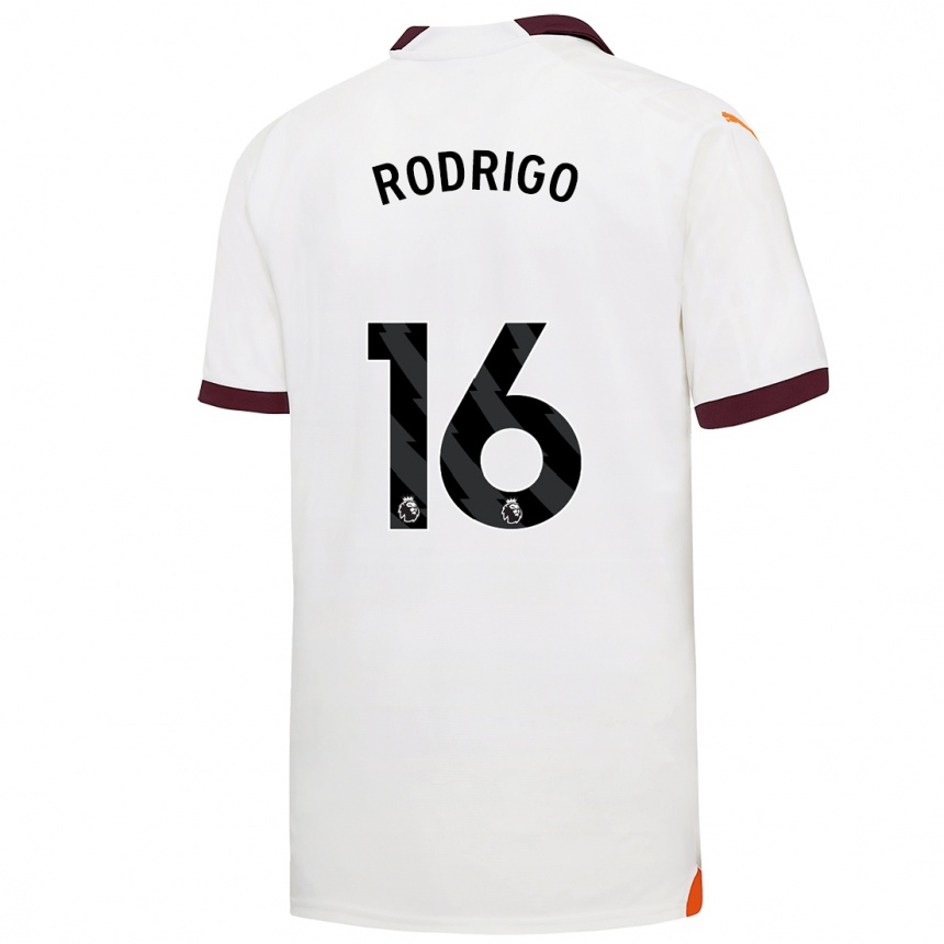 Kids  Rodrigo Hernandez #16 White Away Jersey 2023/24 T-Shirt