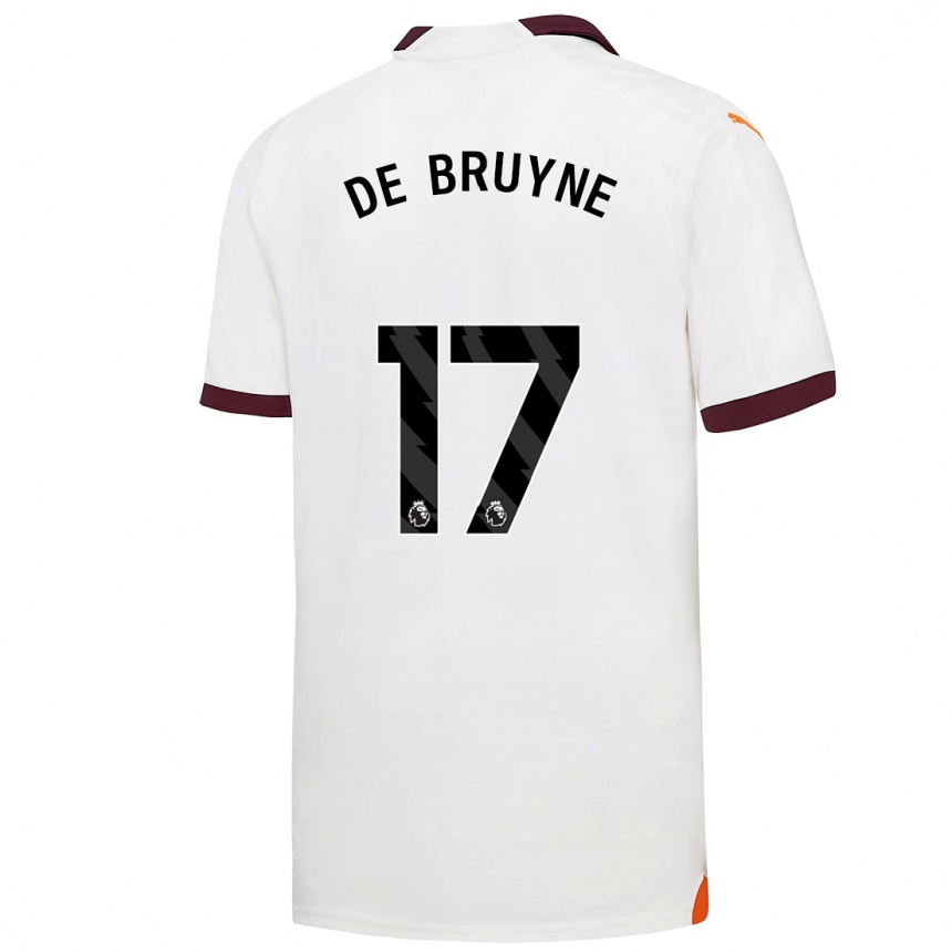 Kids  Kevin De Bruyne #17 White Away Jersey 2023/24 T-Shirt