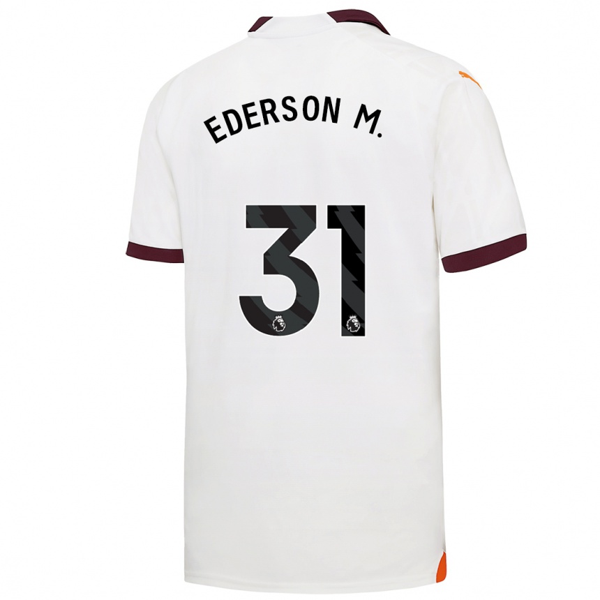 Kids  Ederson Moraes #31 White Away Jersey 2023/24 T-Shirt