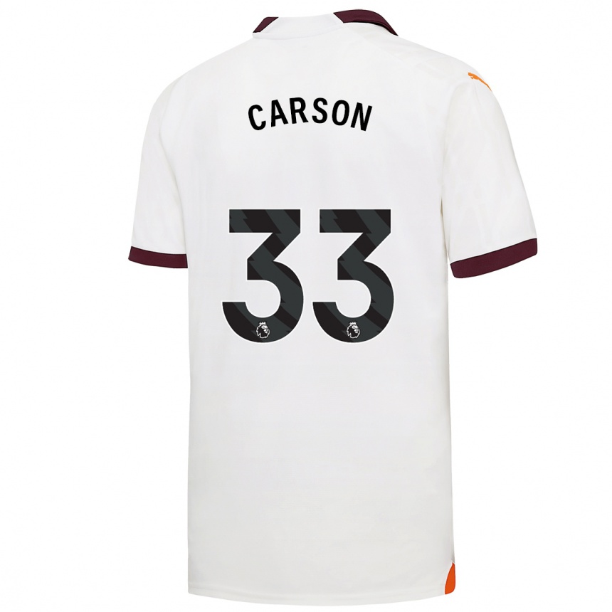 Kids  Scott Carson #33 White Away Jersey 2023/24 T-Shirt