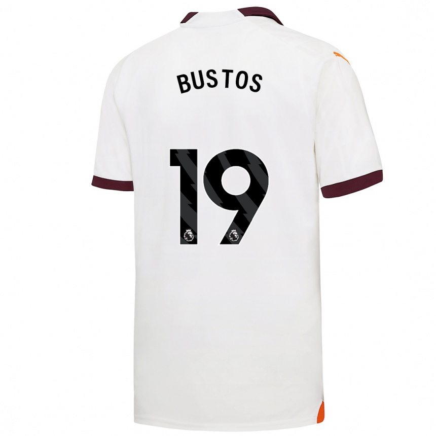 Kids  Nahuel Bustos #19 White Away Jersey 2023/24 T-Shirt