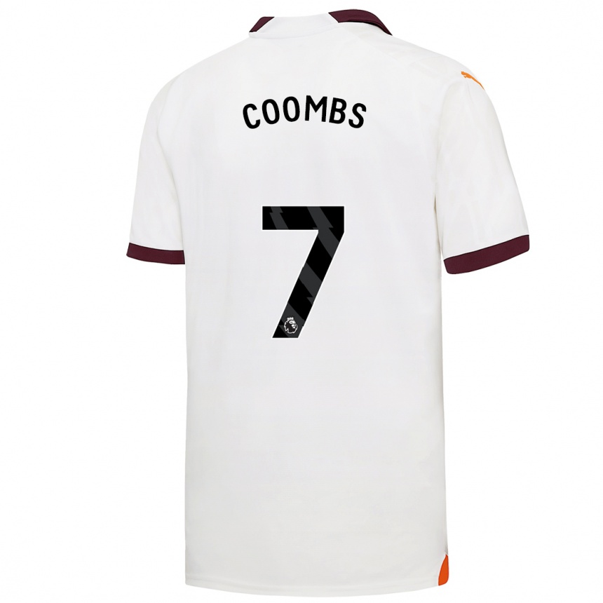 Kids  Laura Coombs #7 White Away Jersey 2023/24 T-Shirt