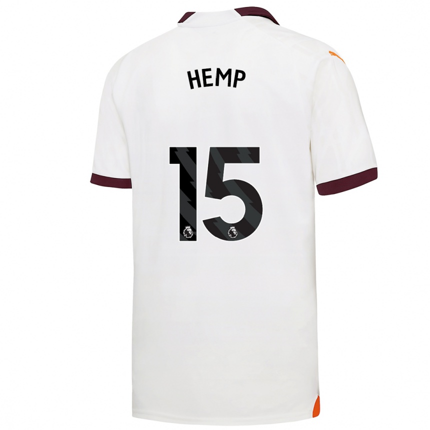 Kids  Lauren Hemp #15 White Away Jersey 2023/24 T-Shirt